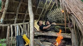 Thumbnail: Trapped in a Bushcraft Hut During Heavy Rain and a Violent Thunderstorm‼️ Bushcraft with Dad