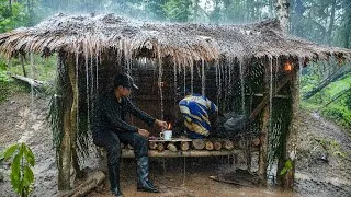 Thumbnail: 3 Days Father & Son Build Bushcraft Shelter While Battling Heavy Rain, Lightning & Flooding‼️