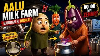 Thumbnail: Aalu Milk Farm Mein Baingan Ne Kiya Dhoka! 😱 | Emotional Moral Story 