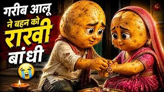 Thumbnail: गरीब आलू ने बहन को राखी बांधी 😭💔 | भाई-बहन की ऐसी कहानी जो रुला देगी