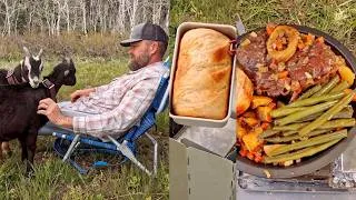 Thumbnail: Firebox Stove + SUMO Kit Cooking Braised Oxtail & Baked Bread + Baby Pack Goat Training