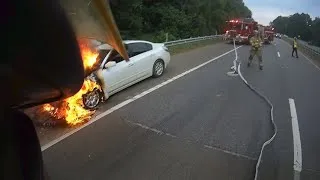 Thumbnail: Car fire on the highway 