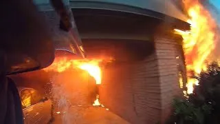 Thumbnail: Helmet cam footage of single story house fire. 