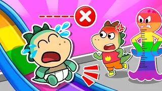 Thumbnail: 🎢 Real vs Carboard Slide 🛝 Slide Safety Lesson 🔥 Fire Spike Kids Stories