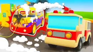 Thumbnail: A specialized fire truck uses foam to extinguish an electric vehicle in a parking lot.