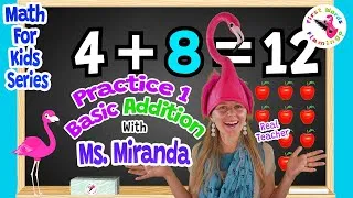 Thumbnail: Basic Addition Practice 1 (Kindergarten) with Ms. Miranda - Math for Kids - FWF