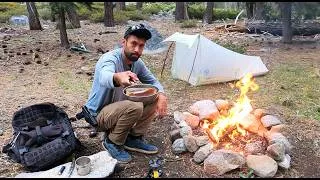 Thumbnail: Solo Camping Remote Mountain Lake Forest - Catch and Cook WILD Trout