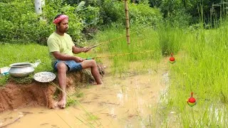 Thumbnail: Fishing Video || Energetic boy showed the secret techniques of fishing with two rods in the canal