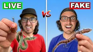 Thumbnail: Live vs Fake Bait Fishing Challenge!