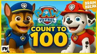 Thumbnail: Paw Patrol Count to 100 by 1's Song | Kids Brain Break | Counting to 100
