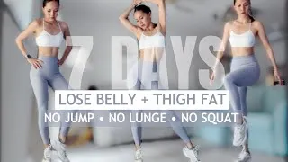 Thumbnail: 30 Min Standing HIIT I Lose Belly & Thigh Fat in 7 Days Challenge I No Jump I No Lunge I No Squat