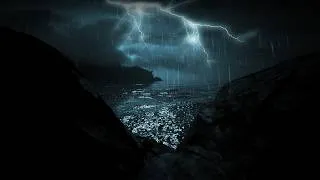 Thumbnail: Relax with Strong Ocean Rainstorm and Deep Thunder Sounds | Dimmed Screen Sleep Sounds Is My Fav