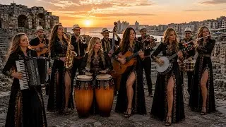Thumbnail: Mediterranean Sunset Rhythms | Golden Flamenco & Cha-Cha-Cha Fusion Accordion, Banjo, Sax & Flute