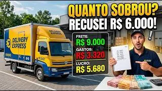 Thumbnail: LUCRO REAL DE UM 3/4!VALOR DO FRETE E GASTOS REAIS, Por que recusei um frete de R$ 6.000? 😱