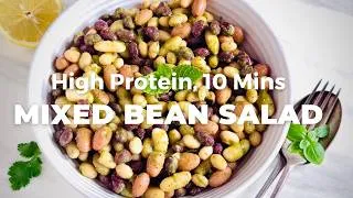 Thumbnail: The Best Dense Bean Salad | Mixed Bean Salad with Lemon Herb Dressing