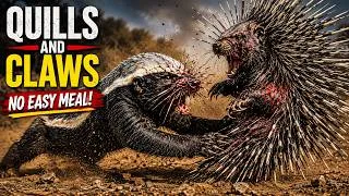 Thumbnail: Honey Badger vs Porcupine | The Most Painful Fight in the Wild! 🦡🦔