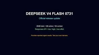Thumbnail: DeepSeek V4 Flash 0731: What the Official Release Changes
