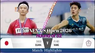 Thumbnail: YONEX US Open 2026 - Shogo Ogawa (JPN) vs Wang Po-Wei (TPE) - R32 Highlights