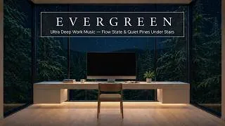 Thumbnail: Neural Focus Music | Ultra Deep Work Music — Evergreen Night Flow State & Quiet Pines Under Stars