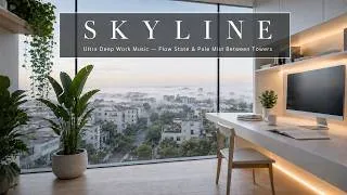 Thumbnail: Neural Focus Music | Ultra Deep Work Music — City Skyline Flow State & Pale Mist Between Towers