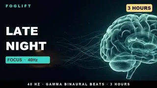 Thumbnail: Late Night Focus — 3 Hour 40Hz Gamma Study Music for Working & Studying at Night