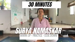 Thumbnail: 30-Minute Surya Namaskar Full Practice | Warm-Up, Yoga Flow & Cool Down | Morning Yoga
