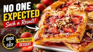 Thumbnail: No One Expected This Result! Quick Puff Pastry Dessert with Strawberry Jam & Walnuts | Easy Recipe