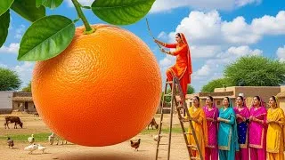 Thumbnail: HUGE ORANGE CANDY IN VILLAGE 🍊Cute Punjabi Women Making & Eating Together
