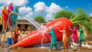 Thumbnail: MAKING CARROT RASSOGULLA DESERT IN VILLAGE STYLE 😝😝