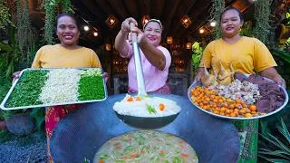 Thumbnail: Cooking Traditional Rice Porridge Most Delicious Recipe Eating Together in Family