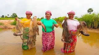 Thumbnail: Casting Net Fishing Traditional and Cooking Eating Delicious in My Village