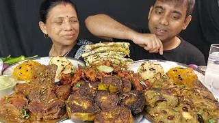 Thumbnail: FOOD EATING SHOW , SPICY CHICKEN EGG OMELETTE , SPICY FISH CURRY WITH PANTA BHAT MUKBANG ASMR
