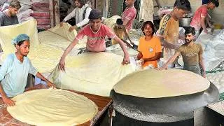 Thumbnail: INSANE Biggest RUMALI Roti Making Street Food | How They Make Flat Thinnest Bread in Pakistan