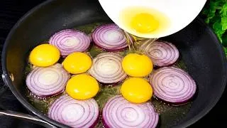 Thumbnail: Fry onions and eggs THIS WAY! I’ve never cooked anything so delicious and EASY!