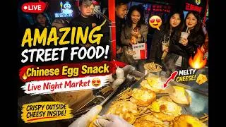 Thumbnail: Chinese Street Food Crispy Egg & Cheese | Amazing Night Market Food
