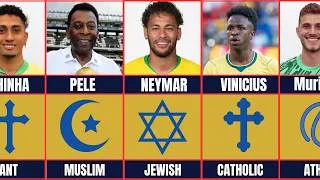 Thumbnail: The Religion of 150 Brazil Football Legends (1930–2026) 🇧🇷 | Christian, Catholic or Muslim?
