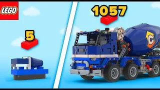 Thumbnail: LEGO Concrete Mixer From 5 to 1057 Parts | Comparison