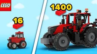 Thumbnail: LEGO Tractor From 16 to 1400 Parts… The Difference is INSANE