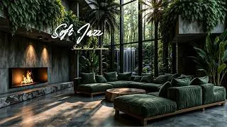 Thumbnail: Soft Jazz in Peaceful Forest Living Room | Smooth Jazz with Waterfall View to Ease Daily Stress