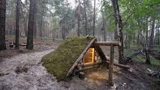 Thumbnail: I Spent 2 Rainy Days Building My Hidden Forest Shelter