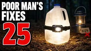 Thumbnail: "25 POOR MAN’S Campsite Fixes That Make Expensive Outdoor Gadgets Look Like a Scam"