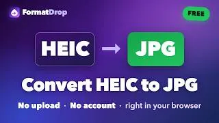 Thumbnail: Convert HEIC to JPG — Free, In Your Browser (No Upload)