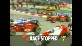 Thumbnail: 1995 Monte Carlo accident Alesi, Coulthard, and Berger