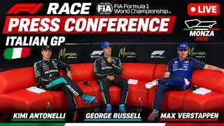 Thumbnail: F1 Race Press Conference - Italian GP | Kimi Antonelli, George Russell, Max Verstappen