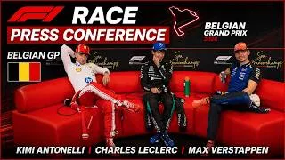 Thumbnail: F1 Race Press Conference - Belgian GP | Kimi Antonelli, Charles Leclerc, Max Verstappen