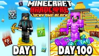 Thumbnail: I Survived 100 Days on ONE LUCKY BLOCK in Hardcore Minecraft..
