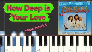 Thumbnail: Bee Gees - How Deep Is Your Love - EASY Piano Tutorial (~Midi and Sheets in description~)