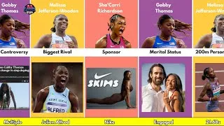Thumbnail: Comparison: Melissa Jefferson Wooden vs Sha'Carri Richardson vs Gabby Thomas