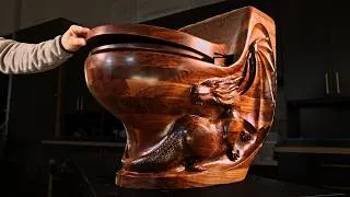 Thumbnail: Finishing The Most UNHINGED Woodworking Project On YouTube.