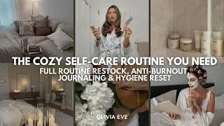 Thumbnail: The Cozy Self-Care Routine You Need 🌙 Full Routine Restock, Anti-Burnout, Journaling & Hygiene Reset